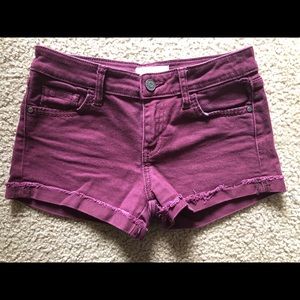 RSQ Malibu Maroon Cuff Shorts